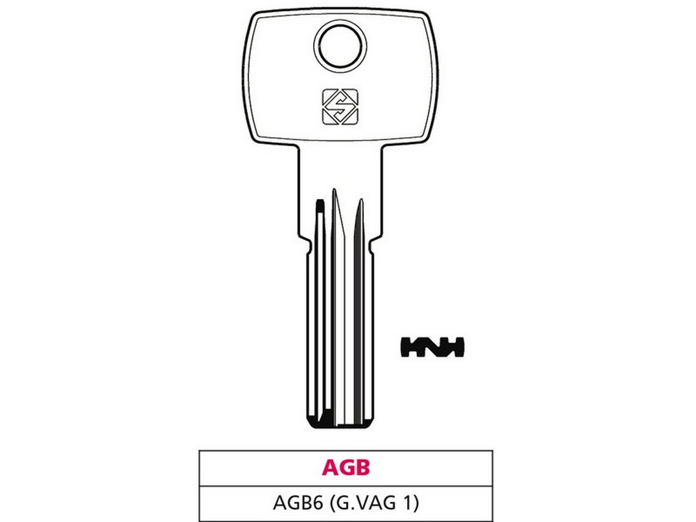 Silca CHIAVE PUNZONATA OTTONE AGB6 (G. VAG 1) AGB