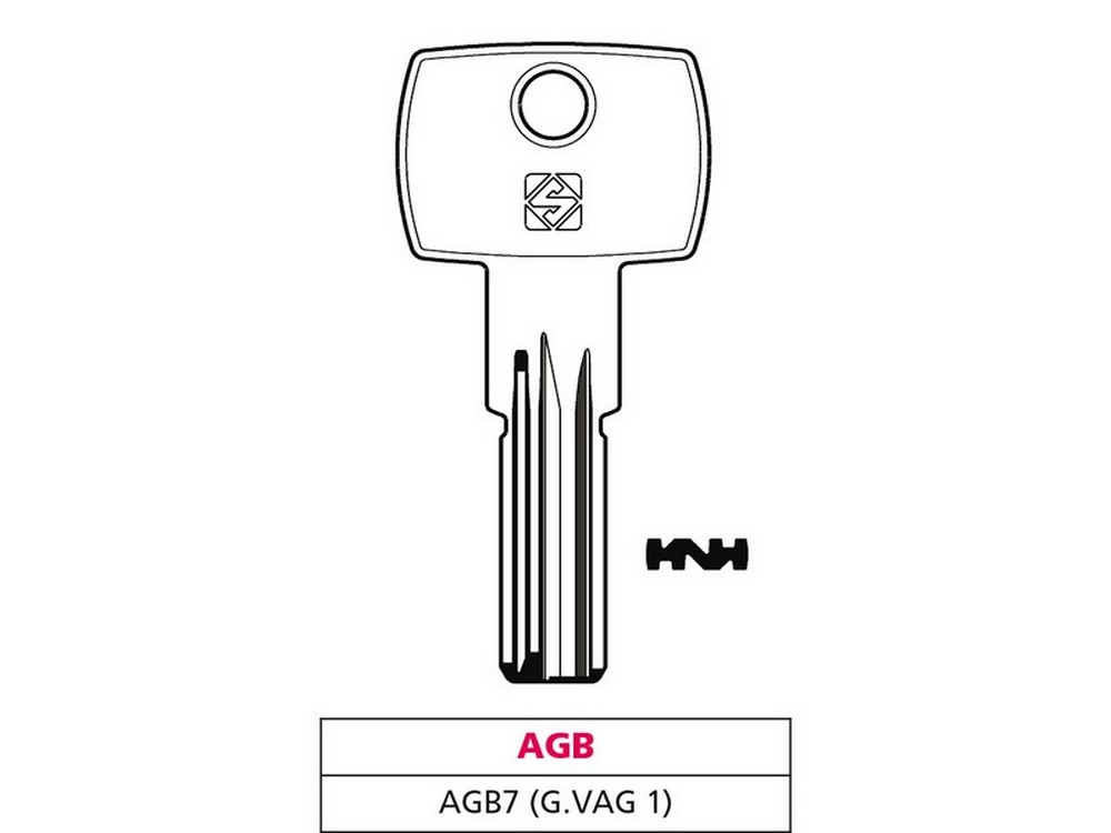 Silca CHIAVE PUNZONATA OTTONE AGB7 (G. VAG 1) AGB 