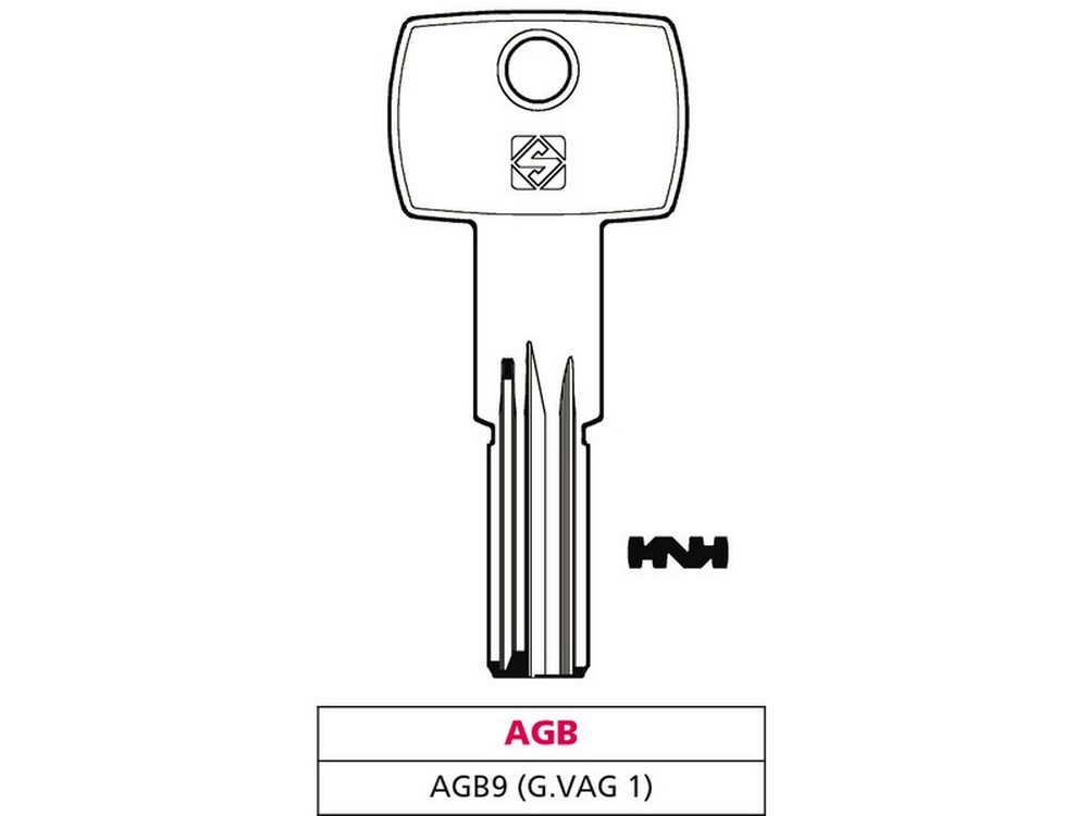 Silca CHIAVE PUNZONATA OTTONE AGB9  (G. VAG 1) AGB 