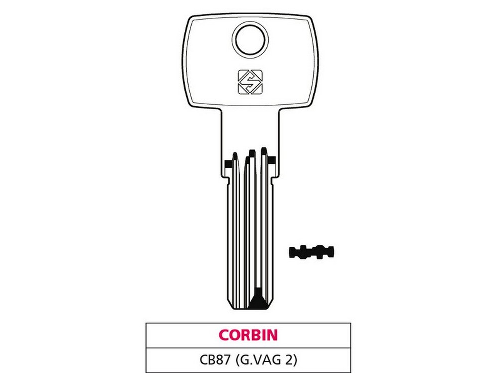 Silca CHIAVE PUNZONATA OTTONE CB87 (G. VAG 2) CORBIN 