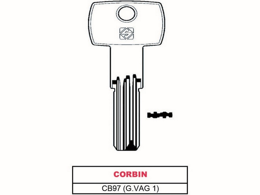 Silca CHIAVE PUNZONATA OTTONE CB97 (G.VAG 1) CORBIN