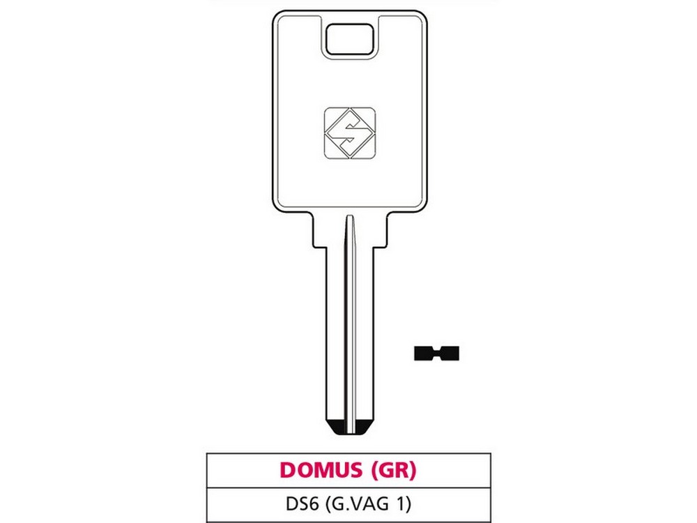 Silca CHIAVE PUNZONATA OTTONE DS6 (G. VAG 1) DOMUS(GR)