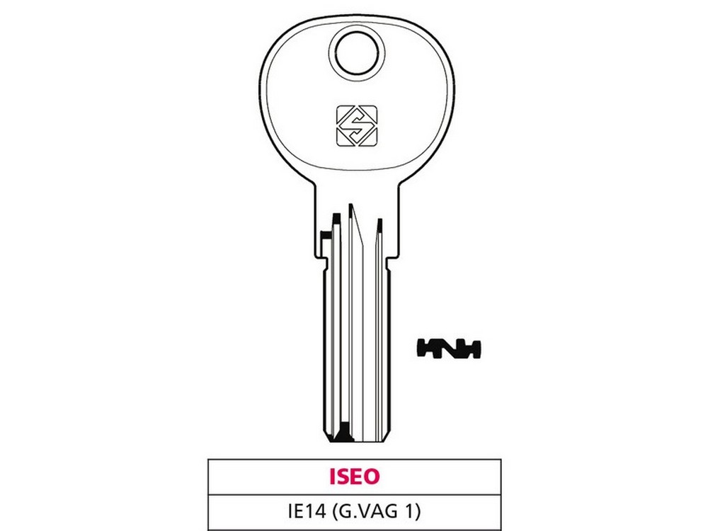 Silca CHIAVE PUNZONATA OTTONE IE14 (G. VAG 1) ISEO 