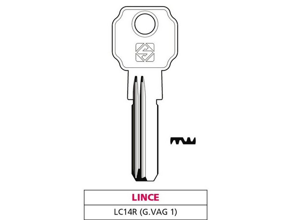Silca CHIAVE PUNZONATA OTTONE LC14R (G. VAG 1) LINCE