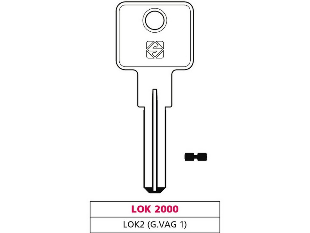 Silca CHIAVE PUNZONATA OTTONE LOK2 (G. VAG 1) LOK 2000