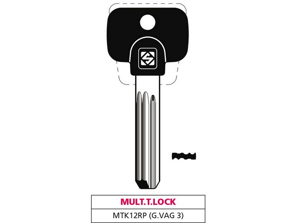Silca CHIAVE PUNZONATA OTTONE MTK12RP (G. VAG 3) MUL.T.LOCK