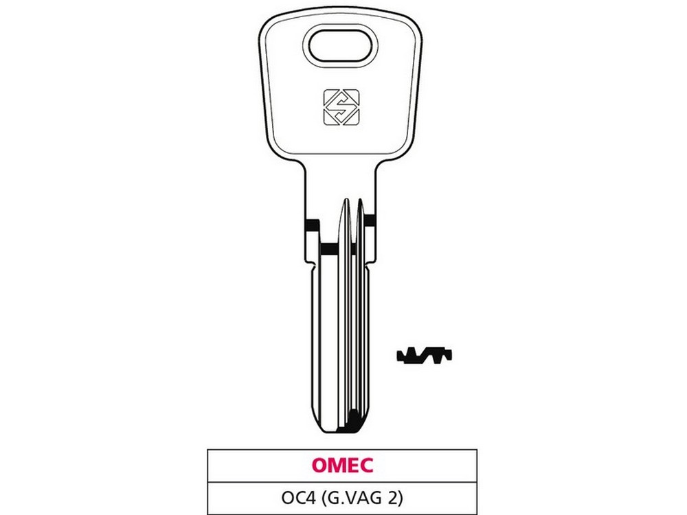 Silca CHIAVE PUNZONATA OTTONE OC4  (G. VAG 2) OMEC 