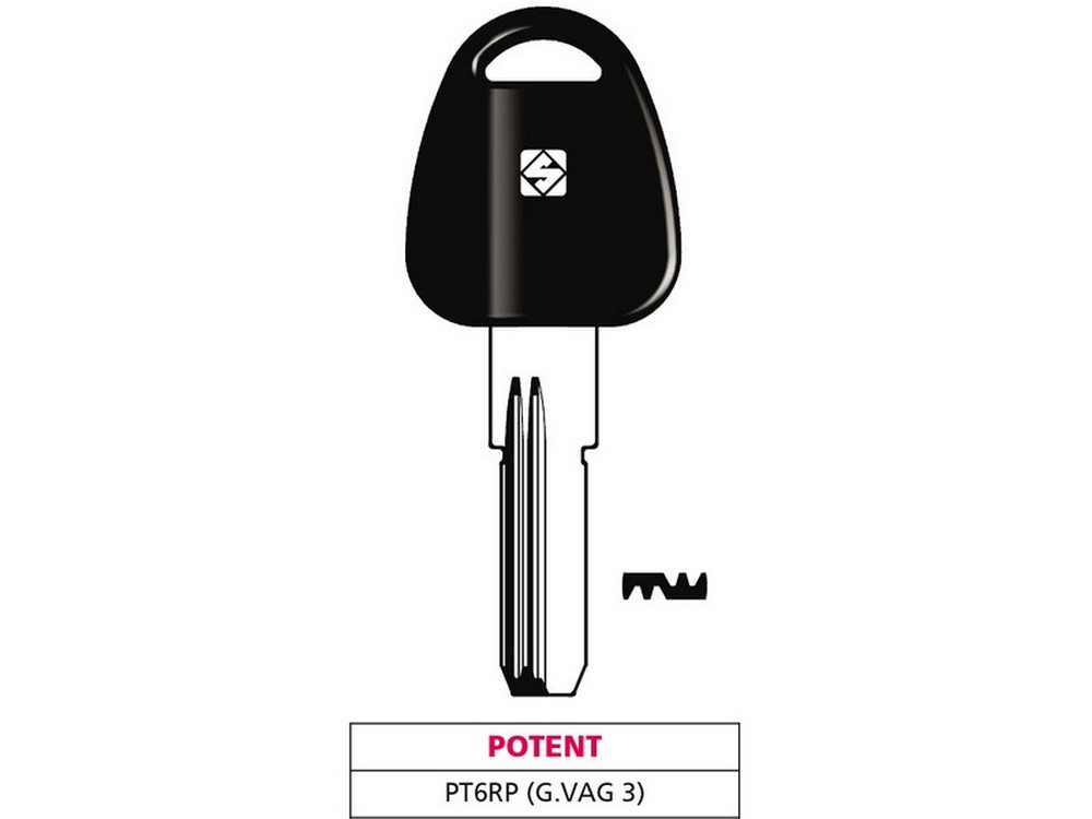 Silca CHIAVE PUNZONATA OTTONE PT6RP (G. VAG 3) POTENT 