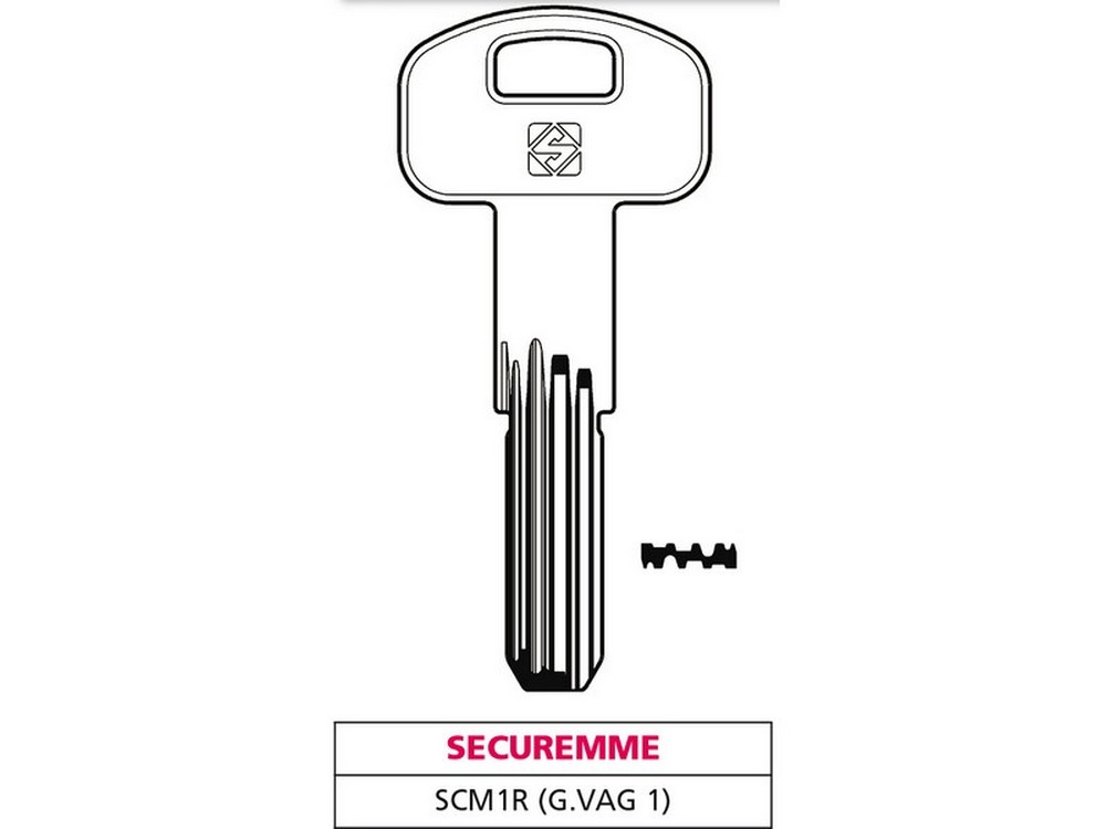 Silca CHIAVE PUNZONATA OTTONE SCM1R (G. VAG 1) SECUREMME 