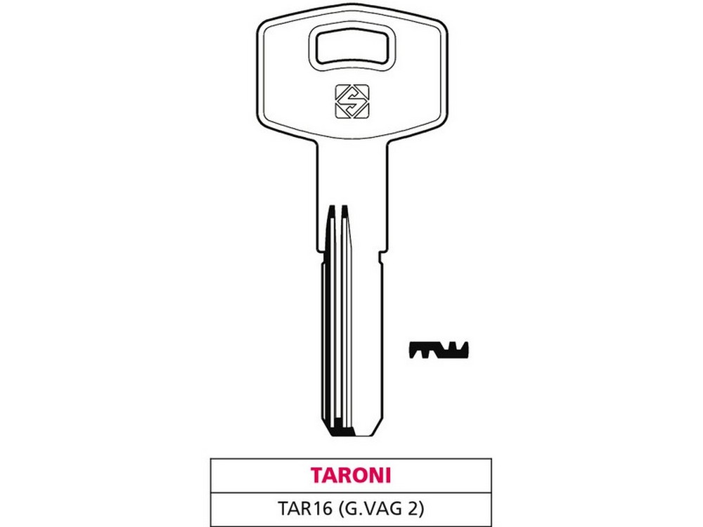 Silca CHIAVE PUNZONATA OTTONE TAR16 (G. VAG 2) TARONI