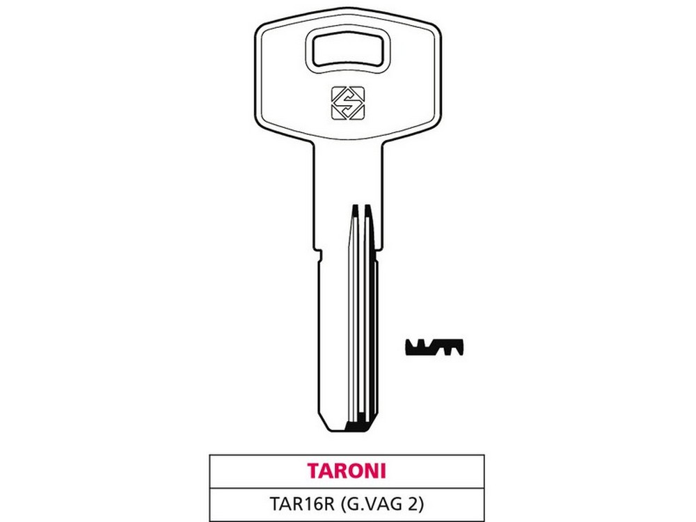 Silca CHIAVE PUNZONATA OTTONE TAR16R (G. VAG 2) TARONI
