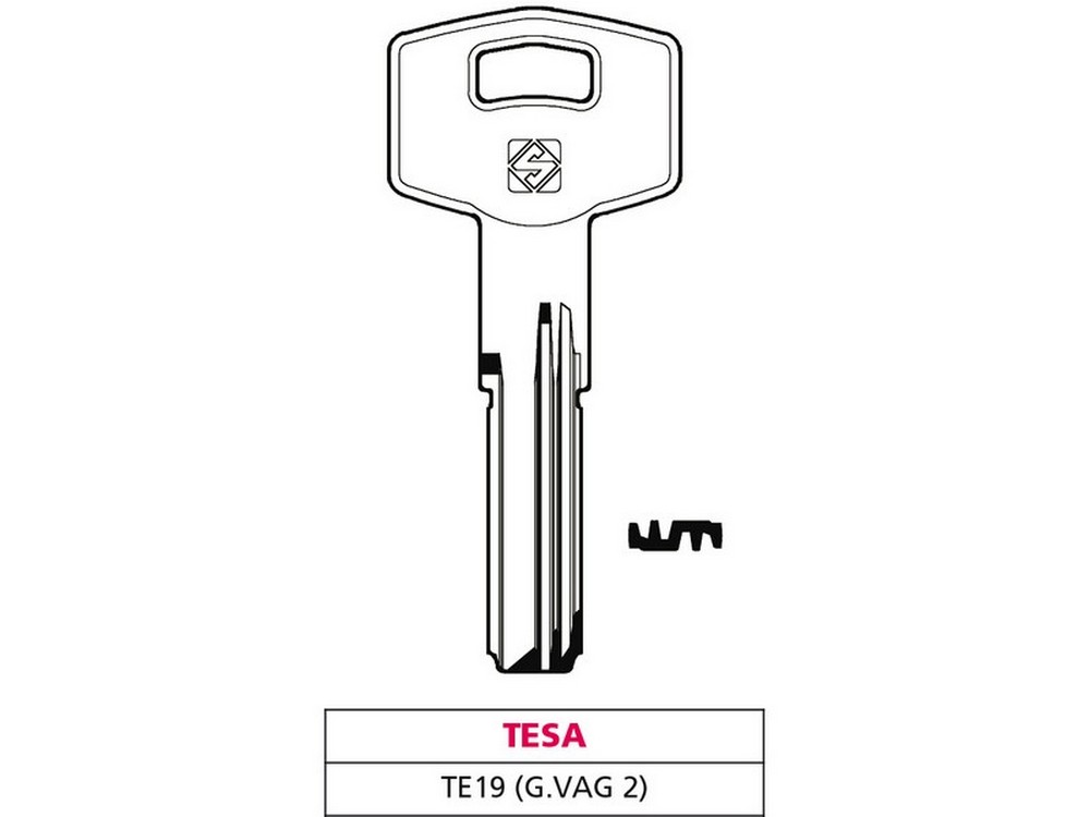 Silca CHIAVE PUNZONATA OTTONE TE19 (G. VAG 2) TESA