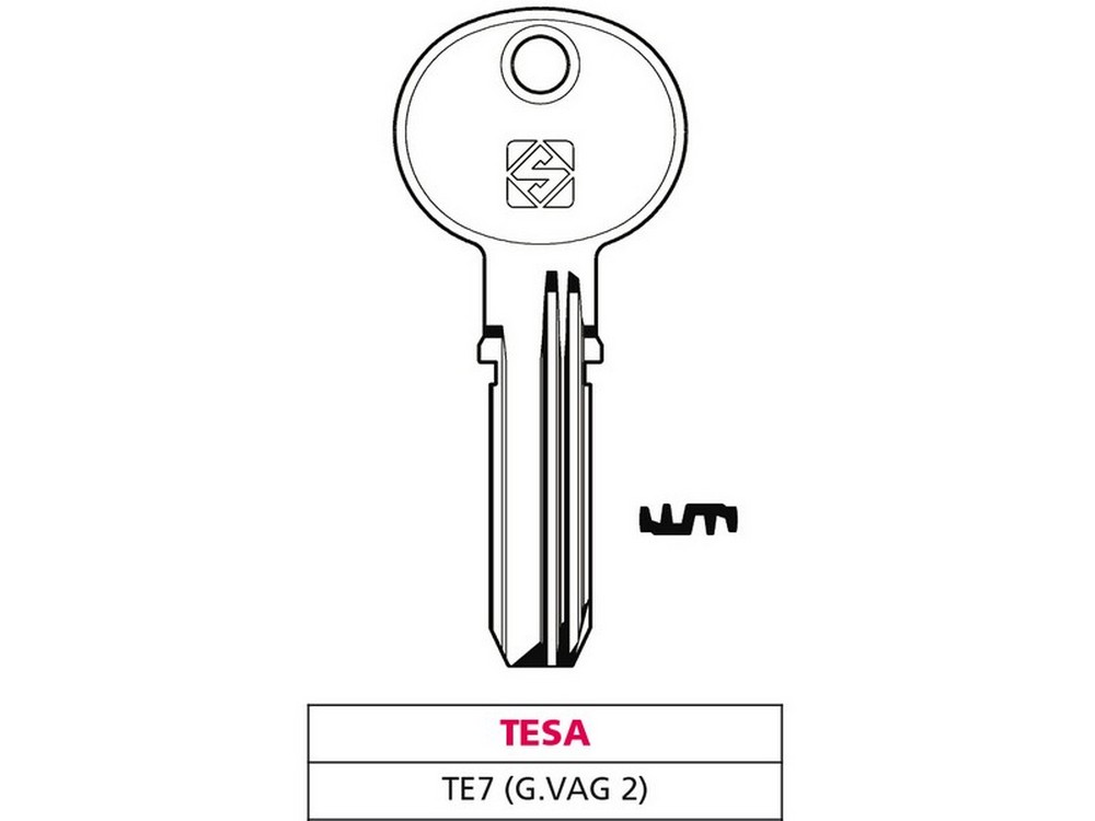 Silca CHIAVE PUNZONATA OTTONE TE7 (G. VAG 2) TESA