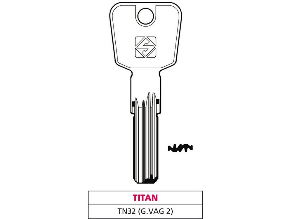 Silca CHIAVE PUNZONATA OTTONE TN32 (G. VAG 2) TITAN