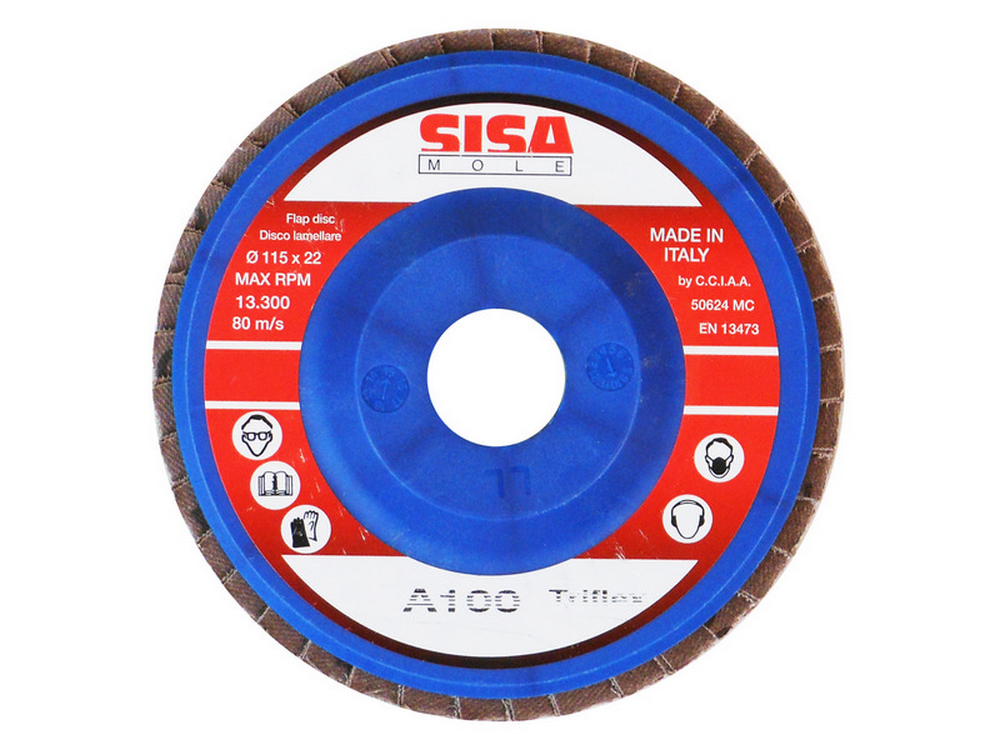Sisa Mole DISCO LAMELLARE AL CORINDONE Ø mm. 115 - foro 22  grana 40
