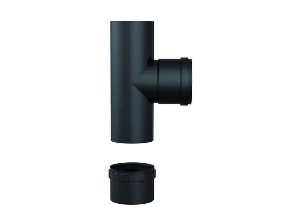Smalbo RACCORDO A T PER STUFE A PELLET Col. Nero opaco  (M/F) Ø cm.10