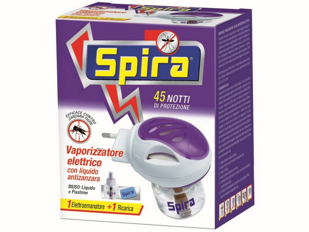 Spira ELETTROEMANATORE BIUSO LIQUIDO E PIASTRINE + RICARICA 45 NOTTI