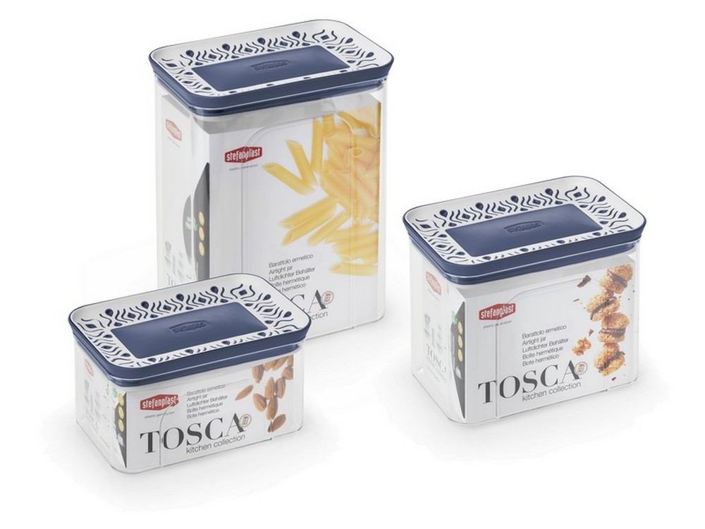 Stefanplast BARATTOLO RETTANGOLARE TOSCA LT.0,7 bianco/blu palace