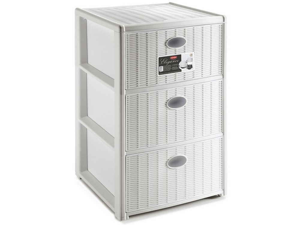Stefanplast CASSETTIERA ELEGANCE 3 cassetti - cm. 40x40x60 h col. Bianco