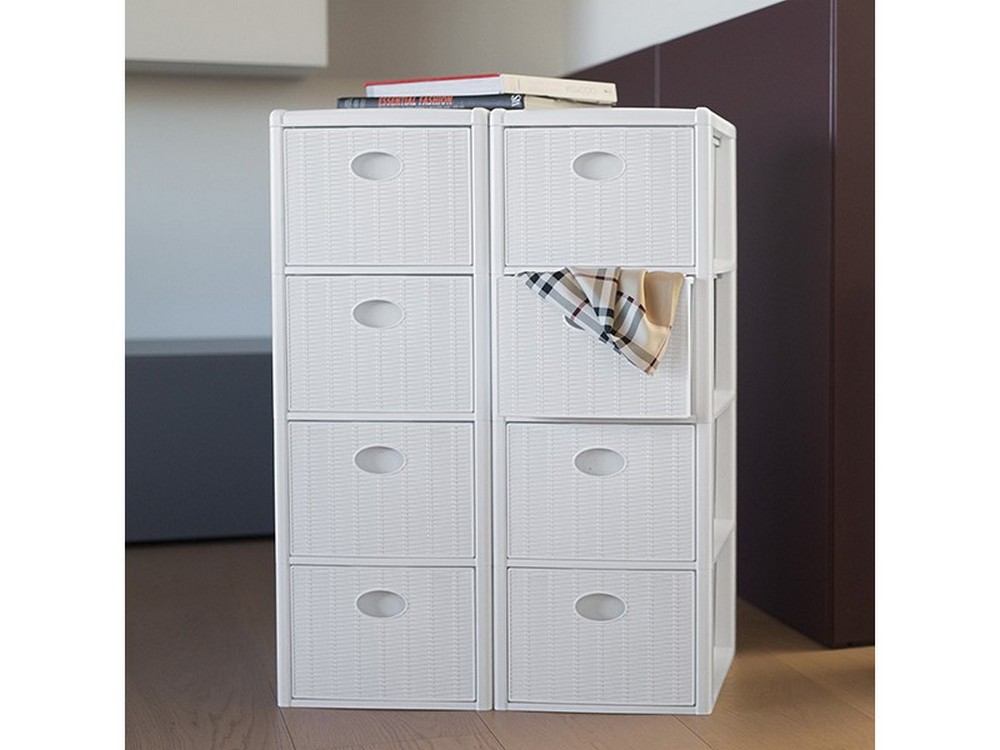 Stefanplast CASSETTIERA ELEGANCE 4 cassetti - cm. 40x40x80 h col. Bianco