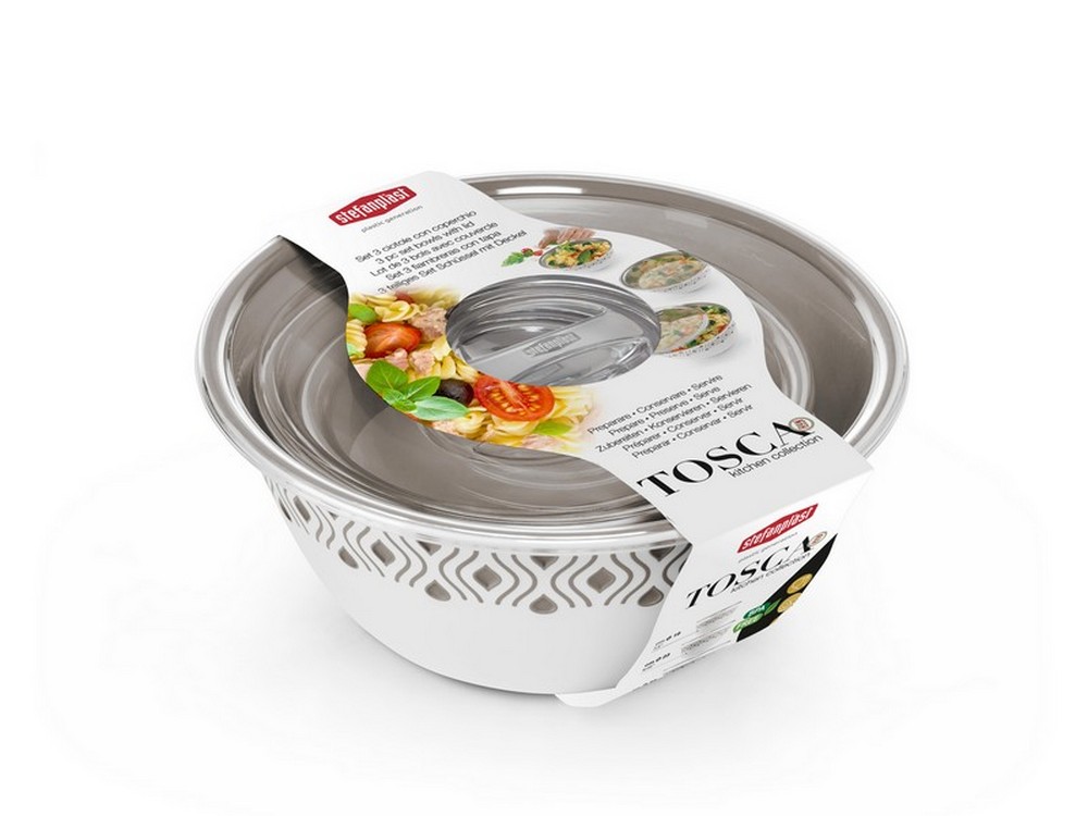 Stefanplast CIOTOLA TOSCA  SET 3 PEZZI  bianco/tortora chiaro