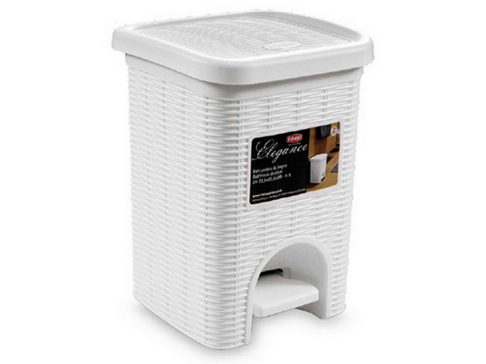 Stefanplast PATTUMIERA BAGNO ELEGANCE Lt. 6-cm. 20,5x20,5x28 h col. Bianco
