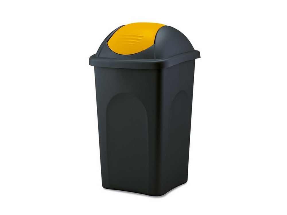 Stefanplast PATTUMIERA BASCULANTE MULTIPAT Lt. 30 - cm. 29x39x50 h col.Nero/Giallo