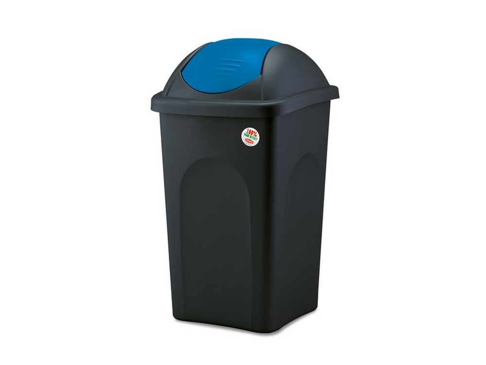 Stefanplast PATTUMIERA BASCULANTE MULTIPAT Lt. 60 - cm. 39x39x68 h col. Nero/Blu