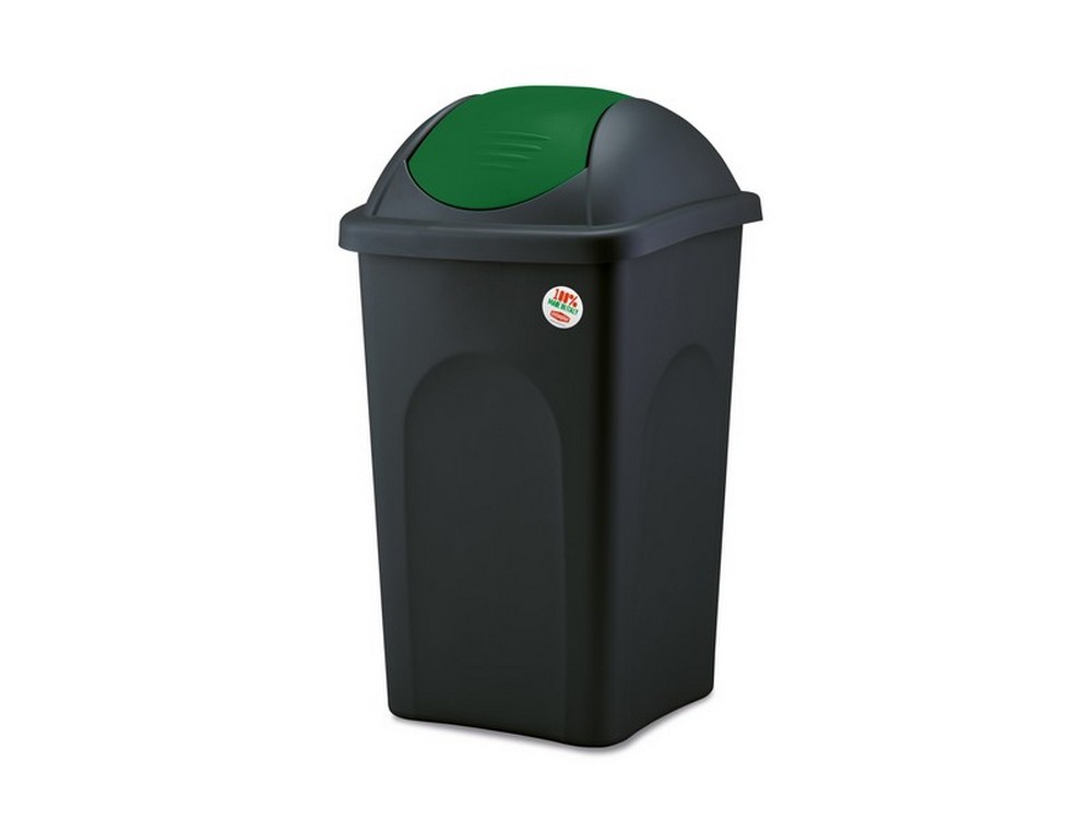 Stefanplast PATTUMIERA BASCULANTE MULTIPAT Lt. 60 - cm. 39x39x68 h col. Nero/Verde
