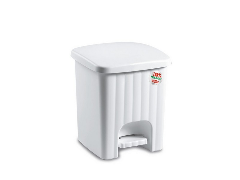 Stefanplast PATTUMIERA QUADRA PEDALINA Lt. 4,5 - cm. 21x21x24 h col. Bianco