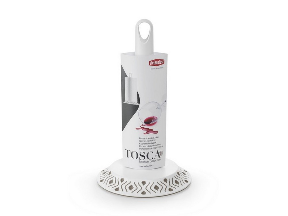 Stefanplast PORTAROTOLO DA CUCINA TOSCA bianco/tortora chiaro