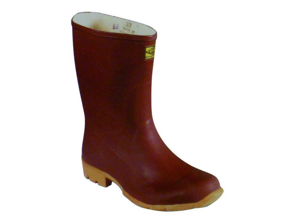 STIVALI IN GOMMA NATURALE CALANDRATA TRONCHETTO Col. Marrone Mis. 43