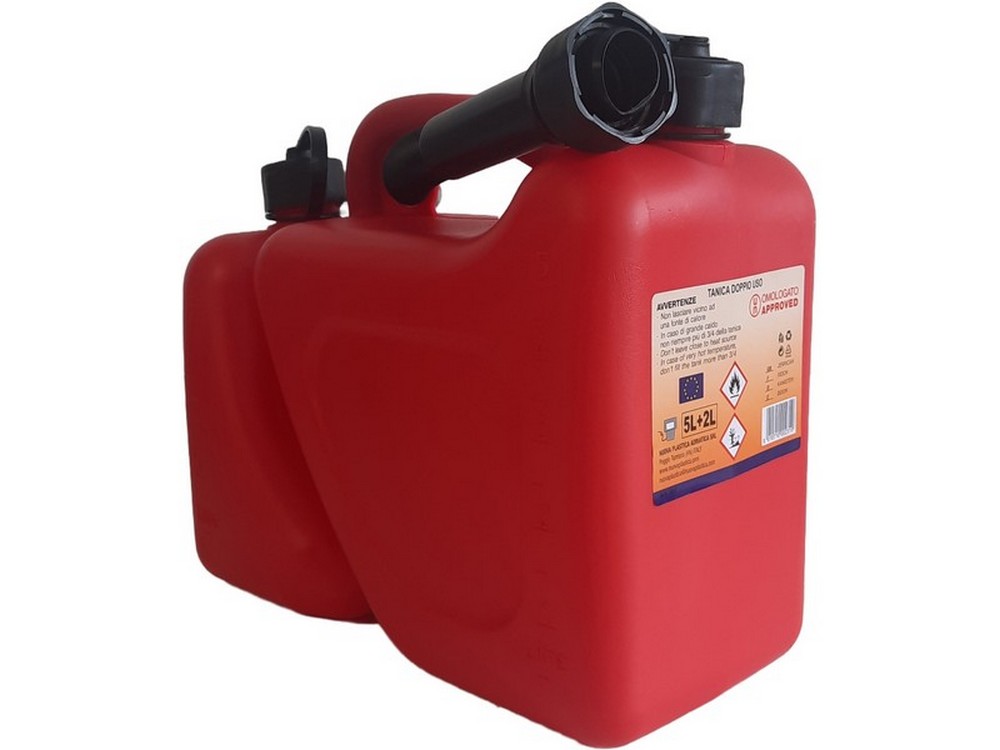 TANICA IN PLASTICA OMOLOGATA PER CARBURANTE DOPPIO USO lt. 2+5