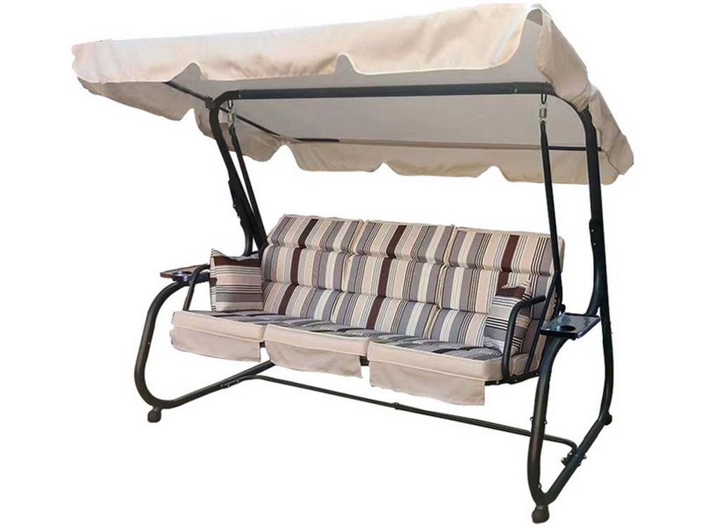 Tata Linda DONDOLO LETTO MARTYNICA A 3 POSTI cm. 200x120x170 h fantasia a strisce