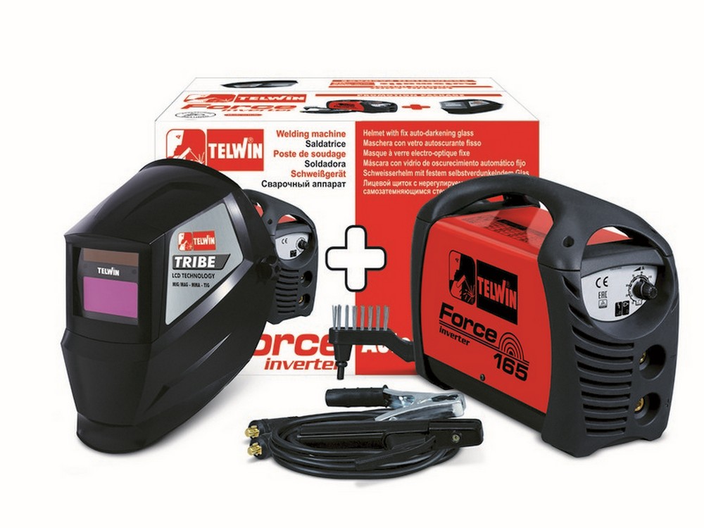 Telwin SALDATRICE AD INVERTER FORCE 165  4,1 Kw - 150 Amp ACCESSORI+ MASCHERA