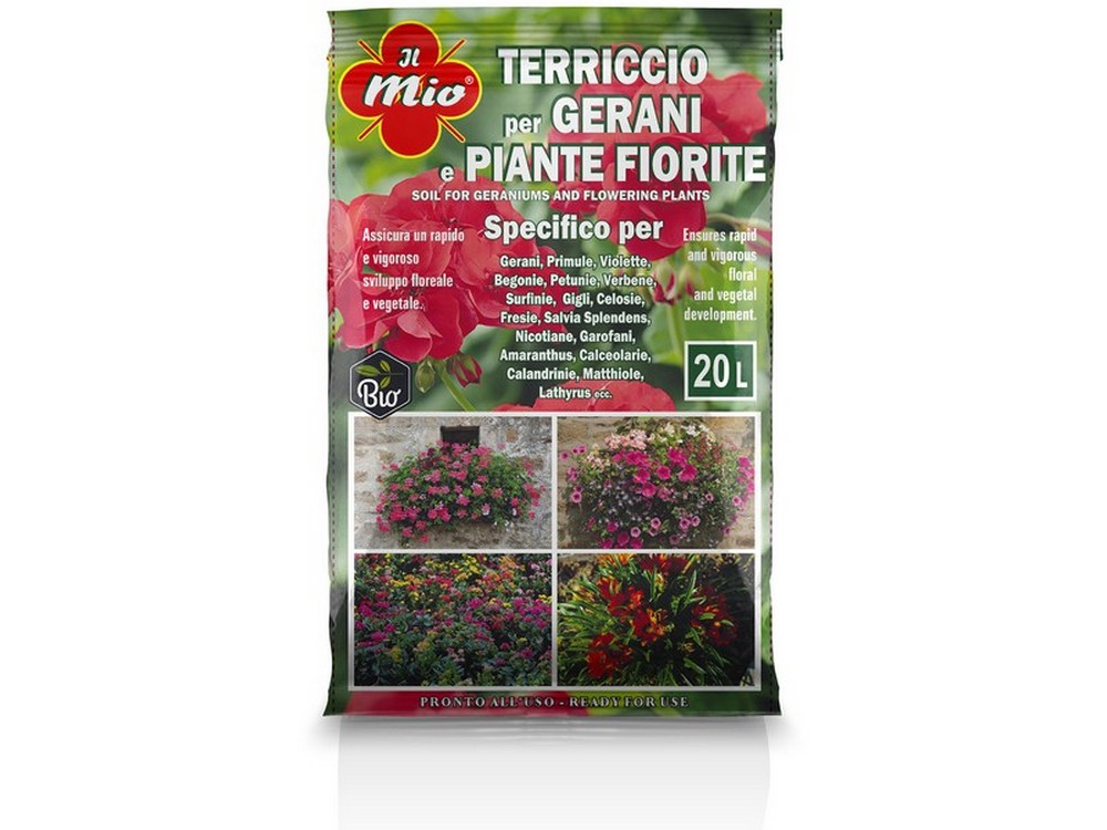 TERRICCIO PER GERANI E PIANTE FIORITE lt. 20