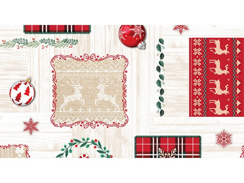 TOVAGLIATO IN PVC FANTASTIK LINEA NATALIZIA 1204-1  Rotolo cm.140 (H) x 20 mt (L)