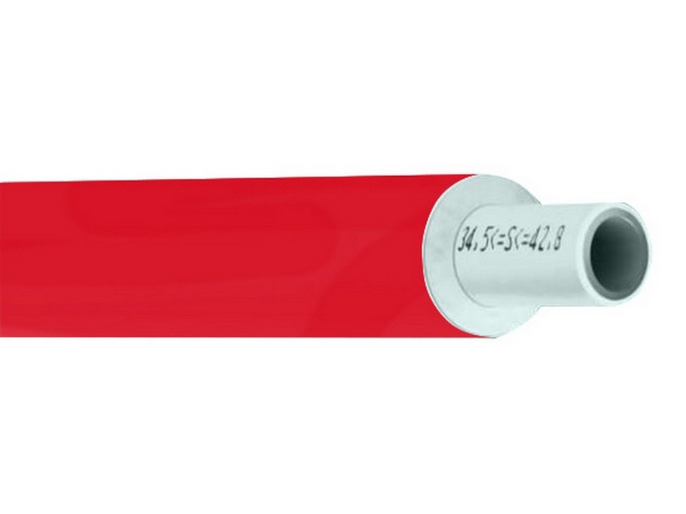 TUBO MULTISTRATO spessore alluminio mm. 0,20 mis. 16x2,0 colore rosso
