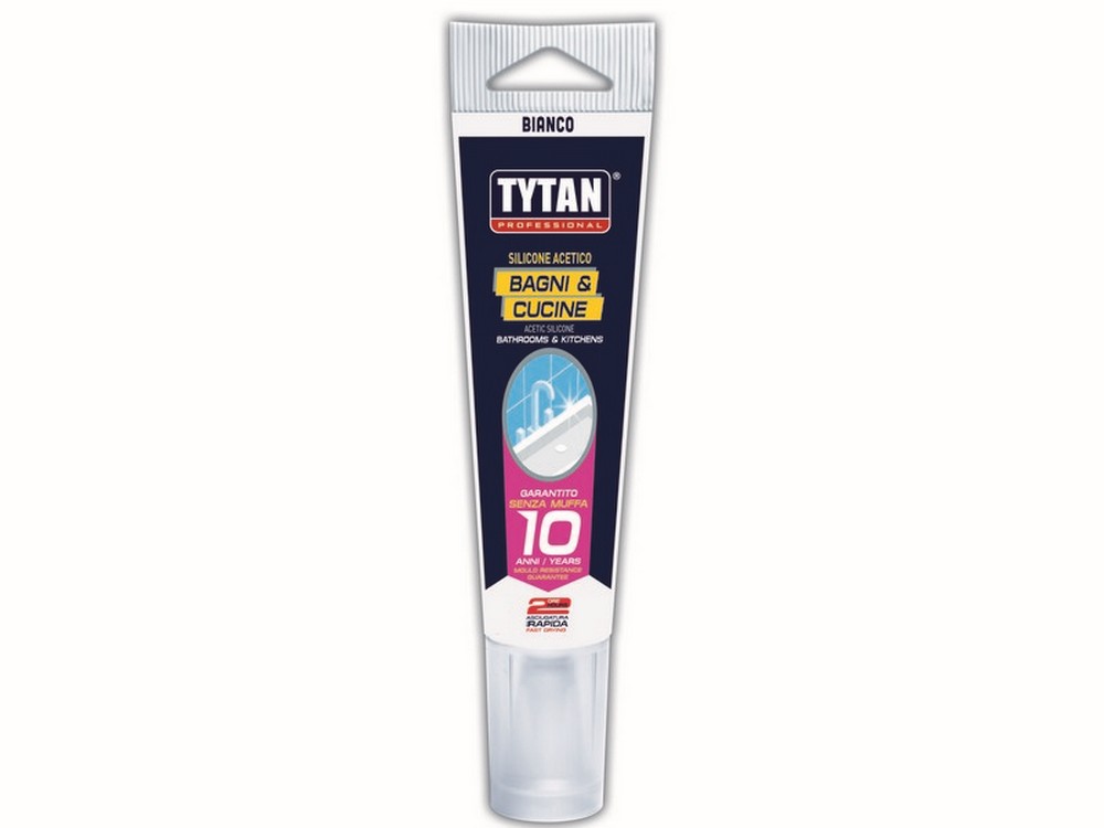 Tytan SILICONE ACETICO BAGNI E CUCINE ml. 60 - Bianco