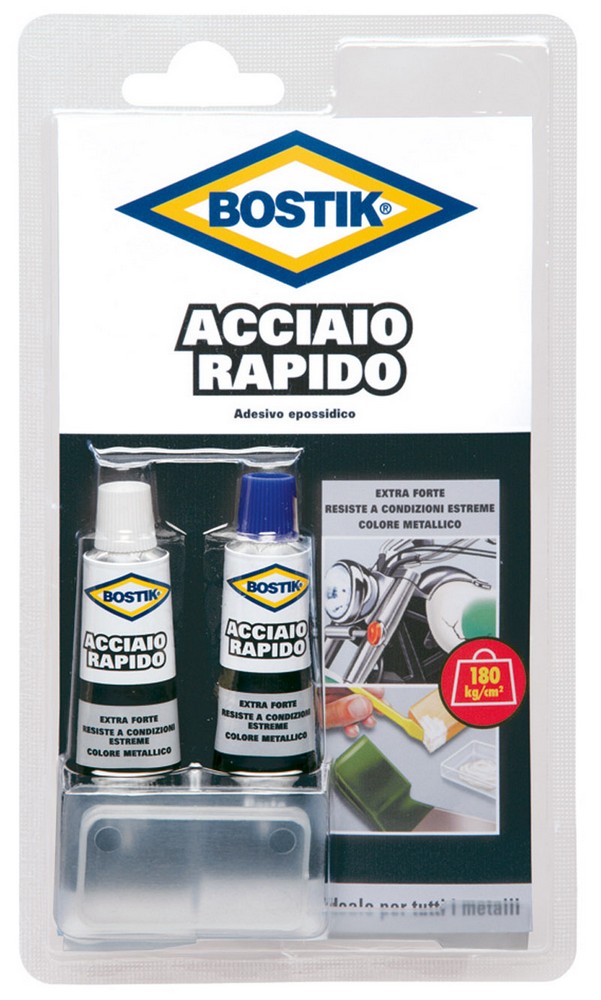 Uhu Bison COLLA BOSTIK ACCIAIO RAPIDO BLISTER  ml. 30 (2 tub. ml. 15)