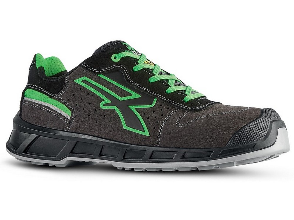 U-Power SCARPE ANTINFORTUNISTICA BASSE S1PS FO SR REDSMART TAYLOR  s ESD col.grigio/verde Mis.43