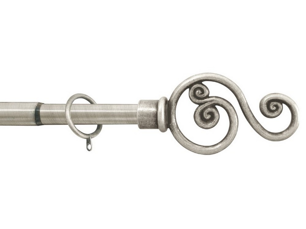 Utilia BASTONE PER TENDE VIOLINO Estensibile cm. 120÷215 col. Argento