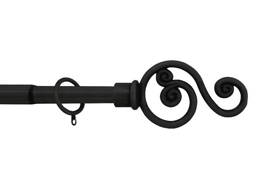 Utilia BASTONE PER TENDE VIOLINO Estensibile cm. 120÷215 col. Nero