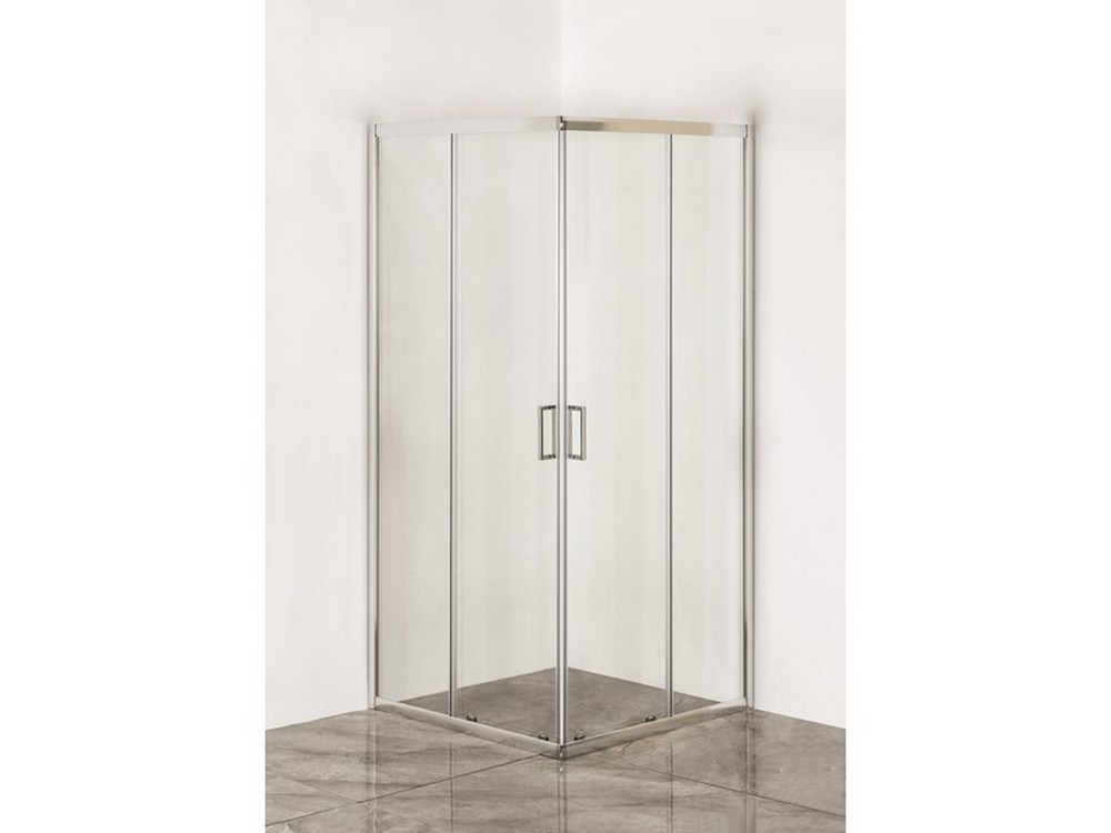 Utilia BOX DOCCIA ANGOLARE IRIS IN VETRO TRASPARENTE  cm. 79x79x185 h