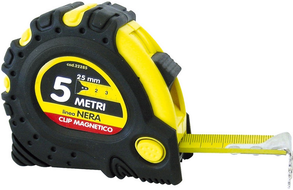 Utilia FLESSOMETRO LINEA NERA MAGNETICO  mt. 5x25 mm.