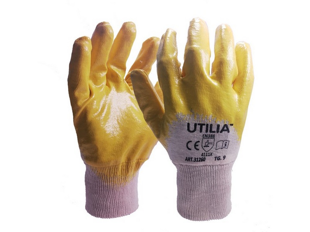 Utilia GUANTI IN NITRILE/COTONE Col. Giallo tg. 9