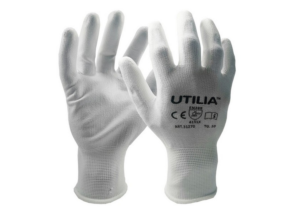 Utilia GUANTI IN POLIURETANO Col. Bianco tg. 9