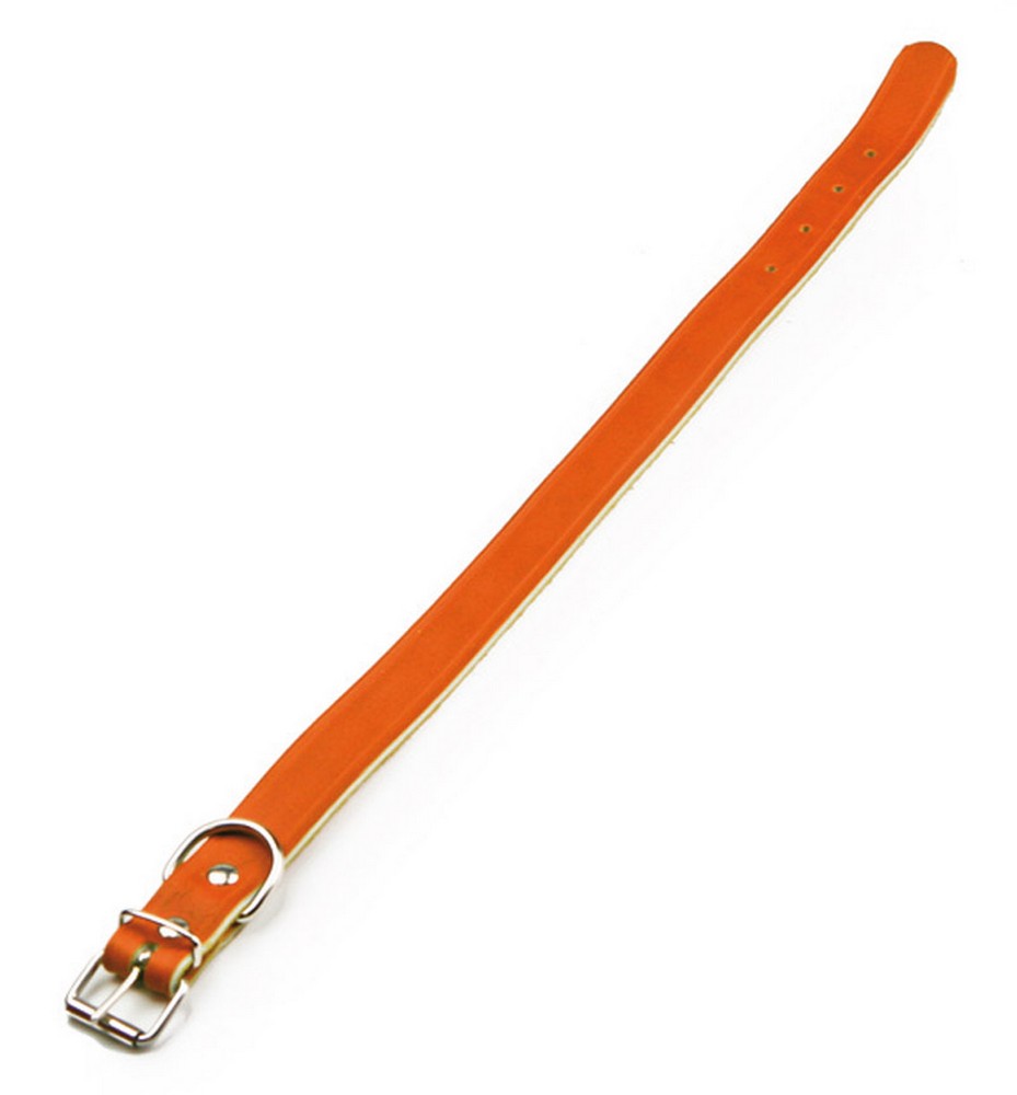 Utilia Pet COLLARE IN CUOIO DI BUFALO cm. 51x2,5 col. Arancione