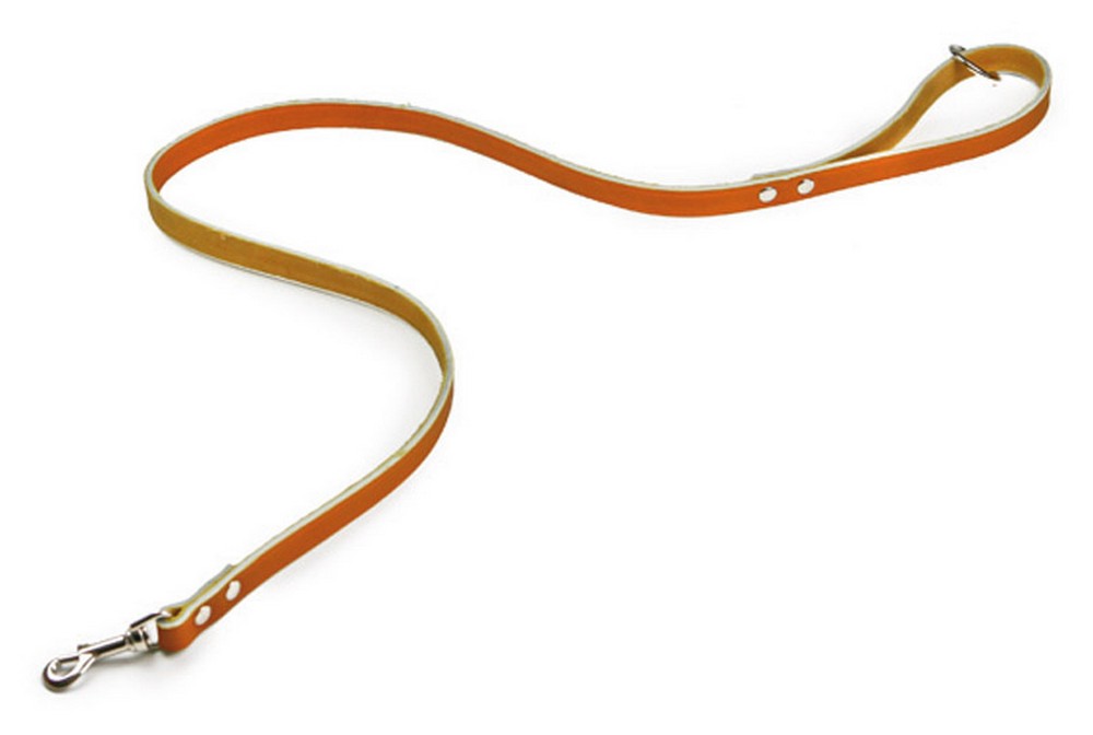 Utilia Pet GUINZAGLIO IN CUOIO DI BUFALO cm. 110x1,5 col. Arancione 