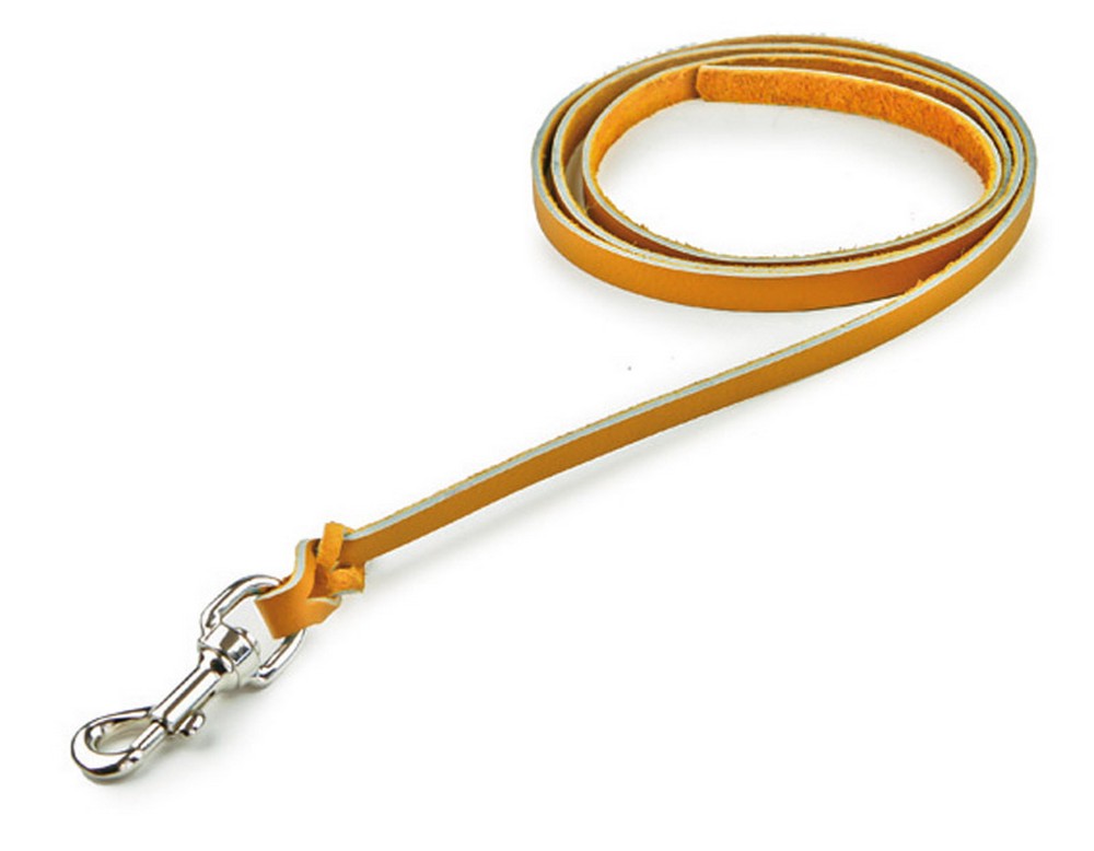 Utilia Pet GUINZAGLIO IN CUOIO DI BUFALO cm. 200x1,3 col. Arancione